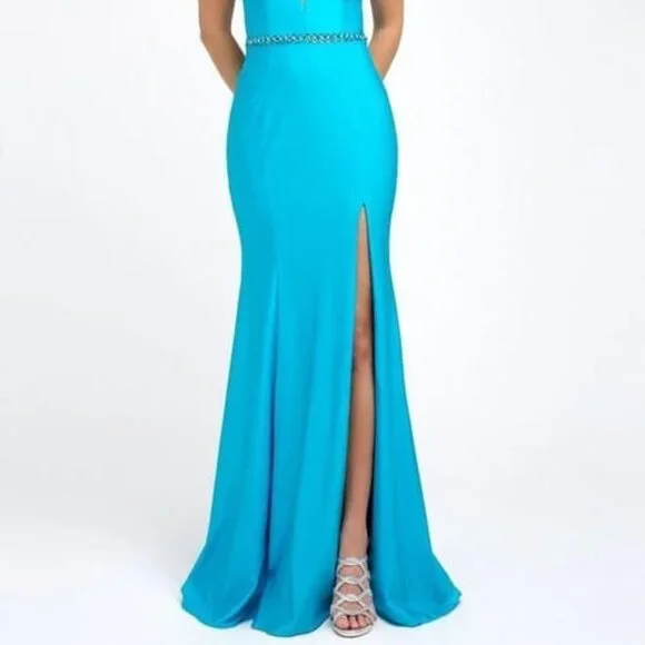 Illusion V-Neck Mermaid Shape Prom Dress JT239